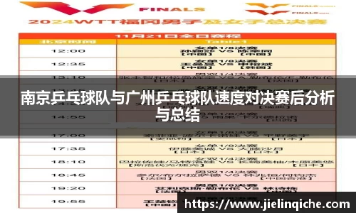 南京乒乓球队与广州乒乓球队速度对决赛后分析与总结