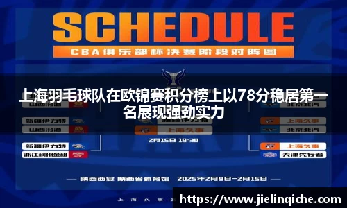 上海羽毛球队在欧锦赛积分榜上以78分稳居第一名展现强劲实力